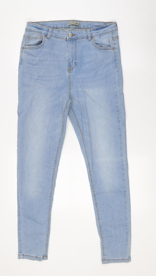 Denim Co Womens Blue Cotton Skinny Jeans Size 16 L28 in Regular Button