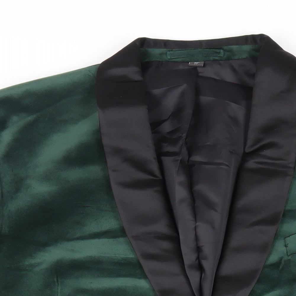 Marks and Spencer Mens Green Polyester Tuxedo Suit Jacket Size 48 Regular