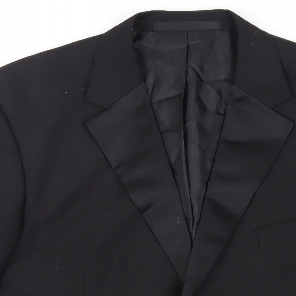 Marks and Spencer Mens Black Polyester Tuxedo Suit Jacket Size 42 Regular