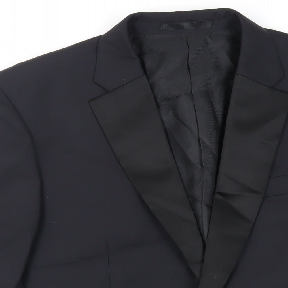 NEXT Mens Black Wool Tuxedo Suit Jacket Size 38 Regular