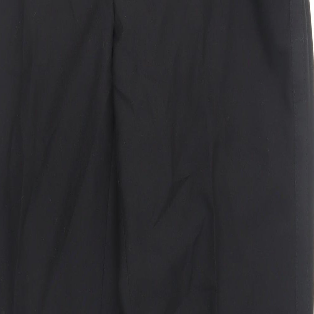 Turo Mens Black Polyester Dress Pants Trousers Size 34 in L31 in Regular Zip