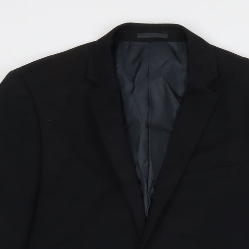 NEXT Mens Black Polyester Jacket Suit Jacket Size 38 Regular