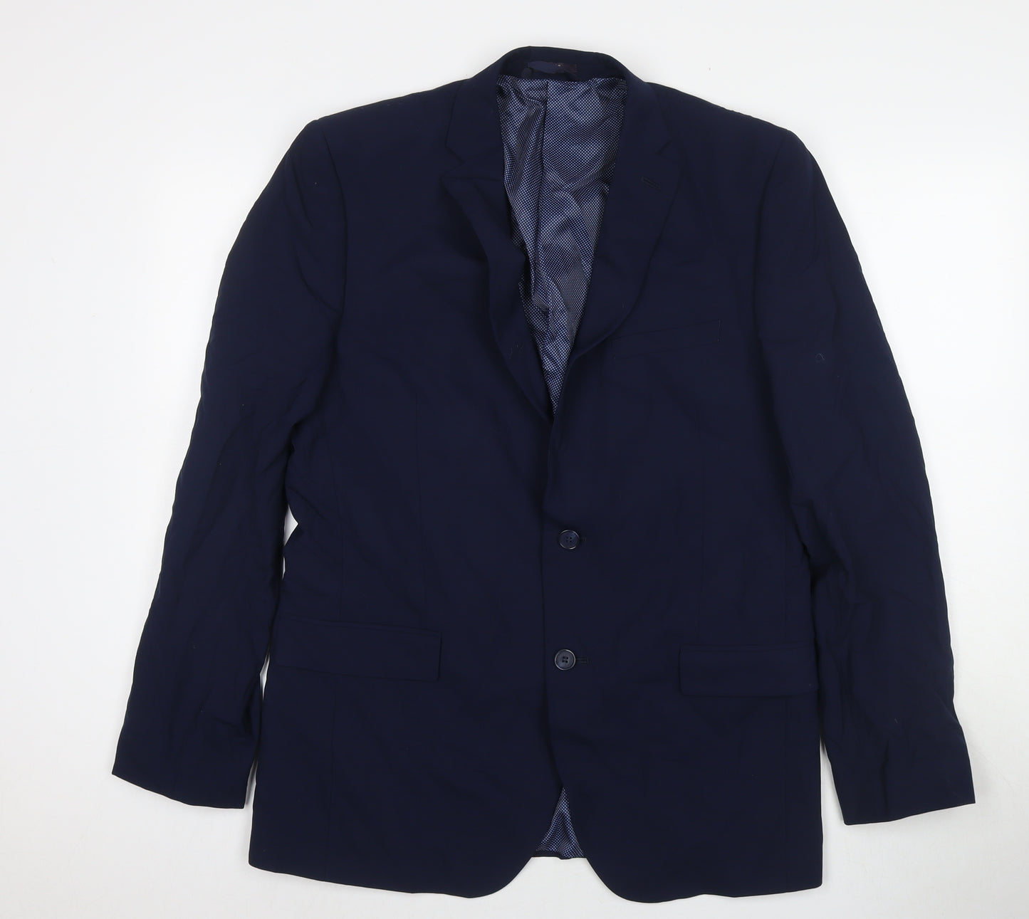 Marks and Spencer Mens Blue Wool Jacket Suit Jacket Size 42 Regular