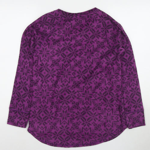 Cuddl Duds Womens Purple Geometric Polyester Pullover Sweatshirt Size M Pullover