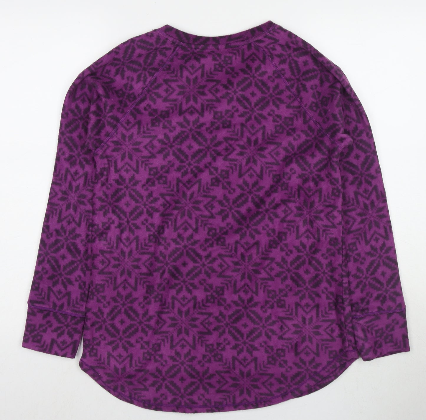 Cuddl Duds Womens Purple Geometric Polyester Pullover Sweatshirt Size M Pullover