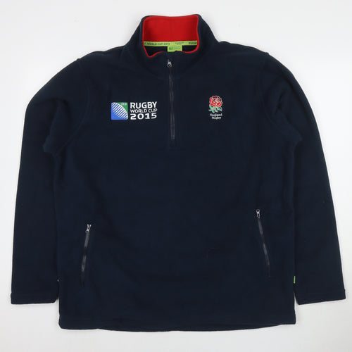 Rugby Mens Blue Polyester Pullover Sweatshirt Size L - Rugby World Cup 2015 England