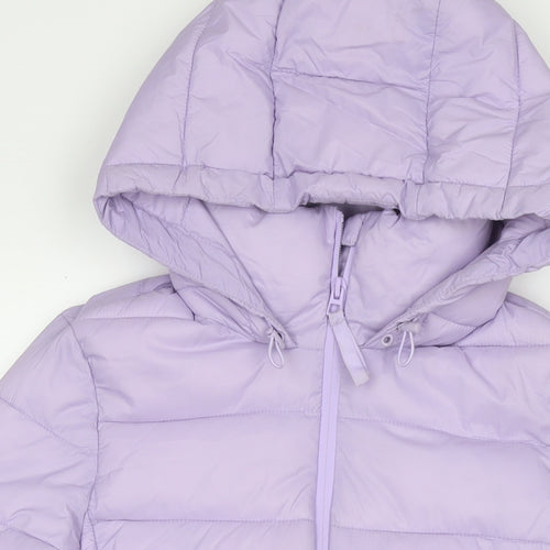 Zara Womens Purple Puffer Jacket Jacket Size S Zip