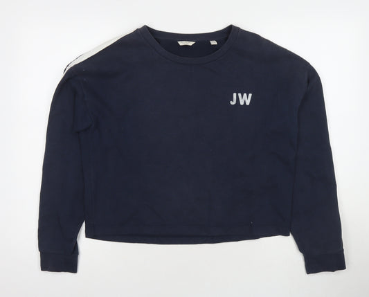 Jack Wills Womens Blue Cotton Pullover Sweatshirt Size 14 Pullover