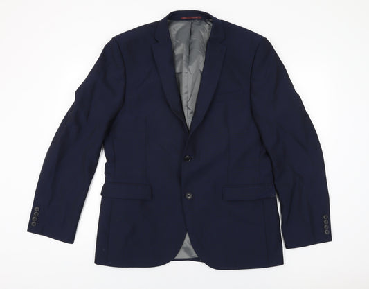 NEXT Mens Blue Wool Jacket Suit Jacket Size 42 Regular