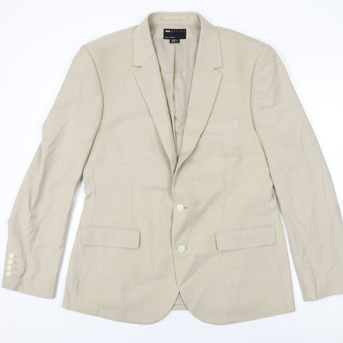 ASOS Mens Beige Polyester Jacket Suit Jacket Size 42 Regular