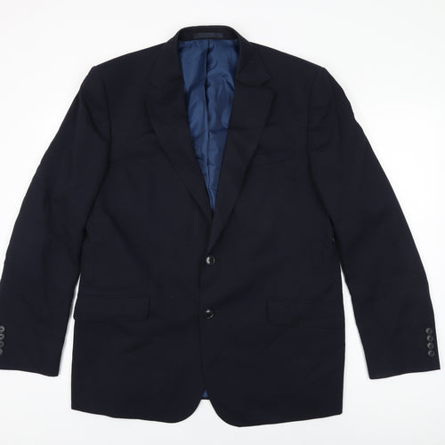 Marks and Spencer Mens Blue Wool Jacket Suit Jacket Size 42 Regular