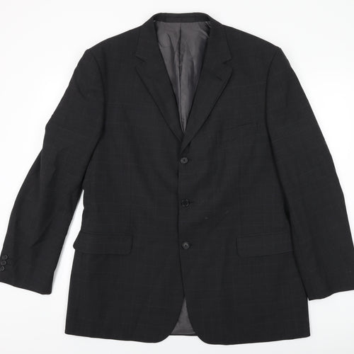 Marks and Spencer Mens Black Polyester Jacket Suit Jacket Size 44 Regular