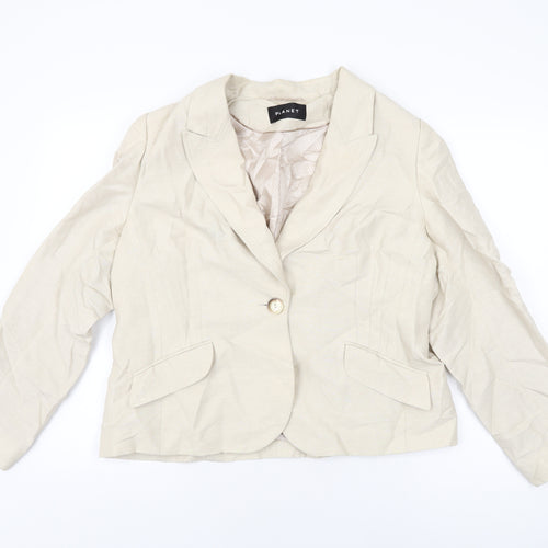 Planet Womens Beige Jacket Size 18 Button