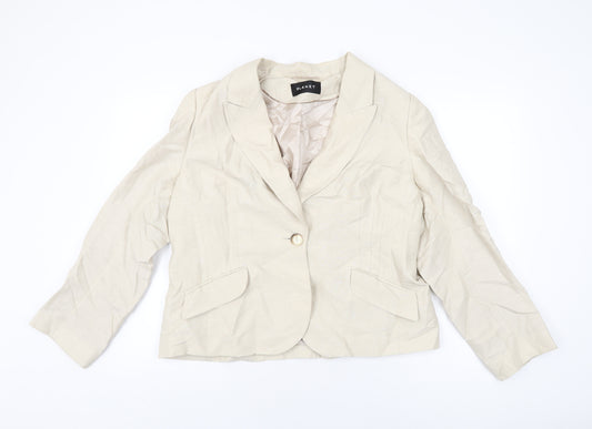 Planet Womens Beige Jacket Size 18 Button