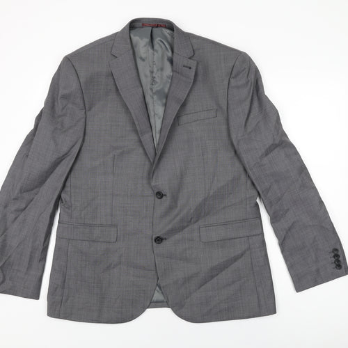 NEXT Mens Grey Polyester Jacket Suit Jacket Size 42 Regular