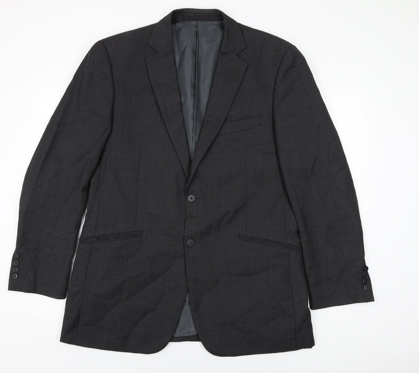 Marks and Spencer Mens Black Wool Jacket Suit Jacket Size 42 Regular