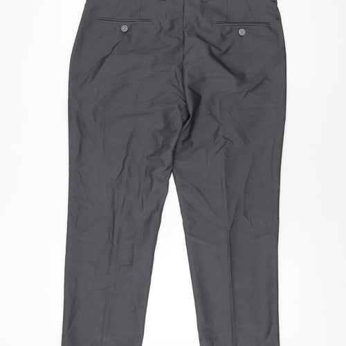 Sawyers & Hendricks Mens Grey Polyester Trousers Size 34 in L28 in Regular Zip