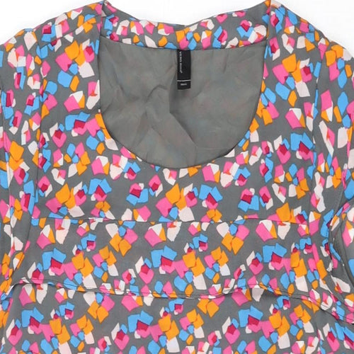 VERO MODA Womens Multicoloured Geometric Polyester Shift Size S Round Neck Pullover