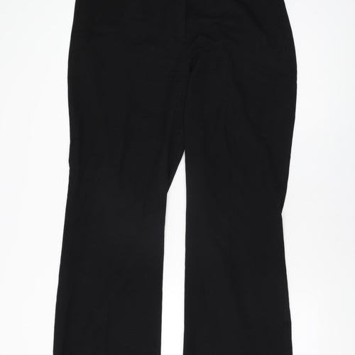 NEXT Womens Black Polyester Trousers Size 16 L31 in Regular Zip