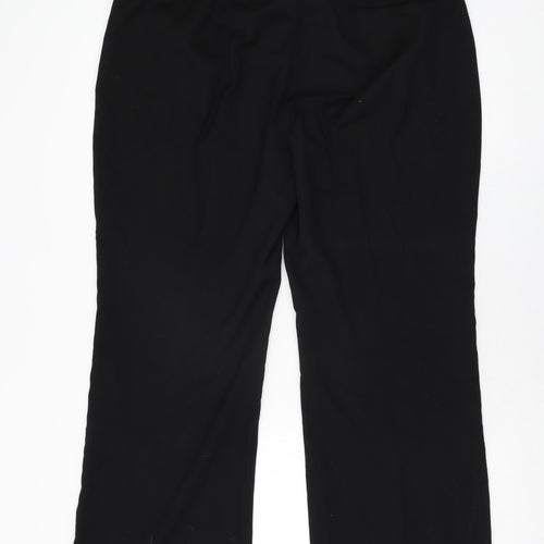 NEXT Womens Black Polyester Trousers Size 16 L31 in Regular Zip