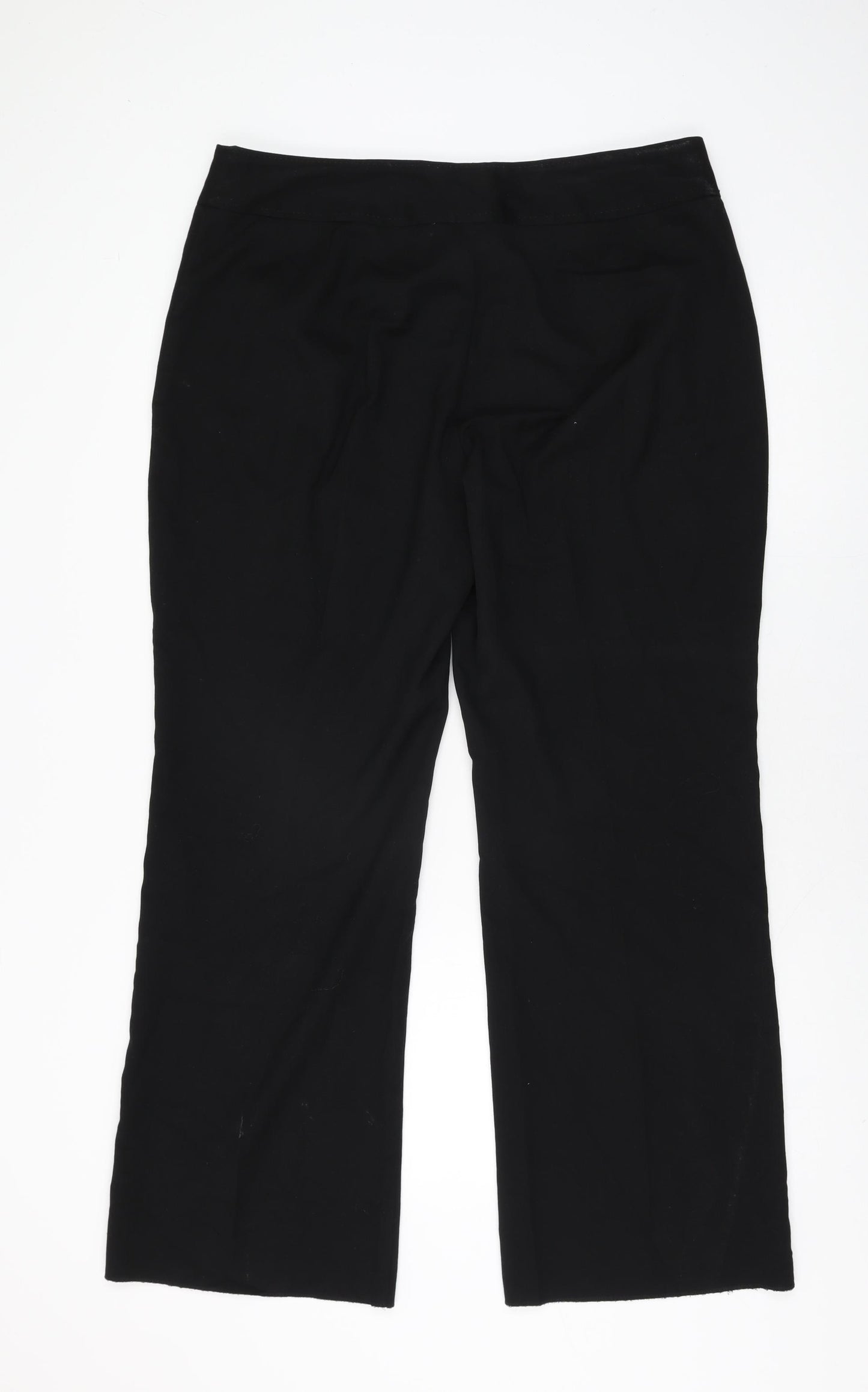 NEXT Womens Black Polyester Trousers Size 16 L31 in Regular Zip