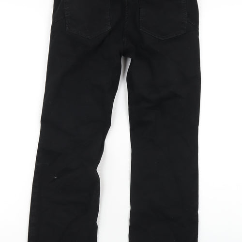 NEXT Womens Black Cotton Bootcut Jeans Size 8 L28 in Regular Zip