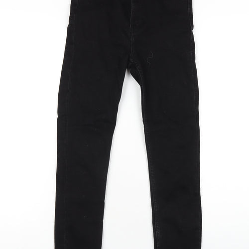 Zara Womens Black Cotton Skinny Jeans Size 8 L28 in Regular Zip