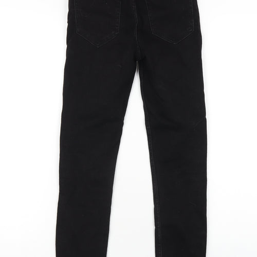 Zara Womens Black Cotton Skinny Jeans Size 8 L28 in Regular Zip