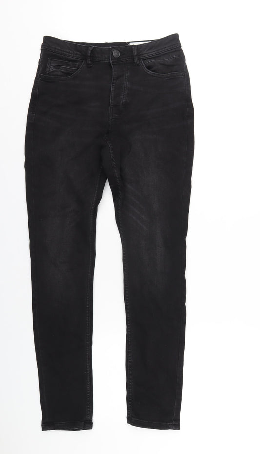 Denim & Co. Mens Black Cotton Straight Jeans Size 32 in L32 in Slim Zip