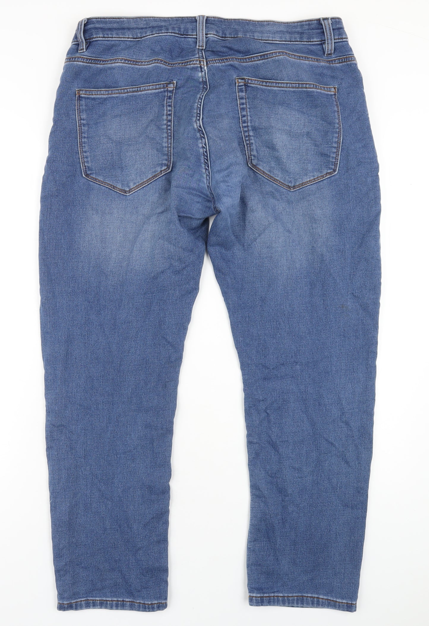 NEXT Mens Blue Cotton Straight Jeans Size 36 in L30 in Slim Zip