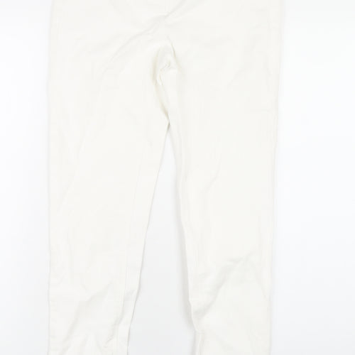 NEXT Womens White Cotton Skinny Jeans Size 8 L29 in Regular Zip