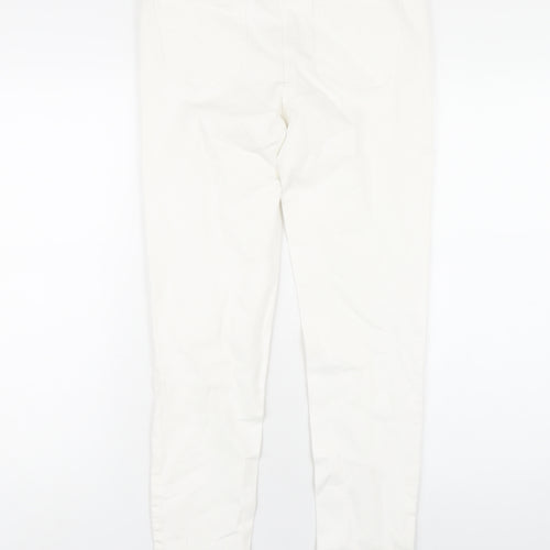 NEXT Womens White Cotton Skinny Jeans Size 8 L29 in Regular Zip