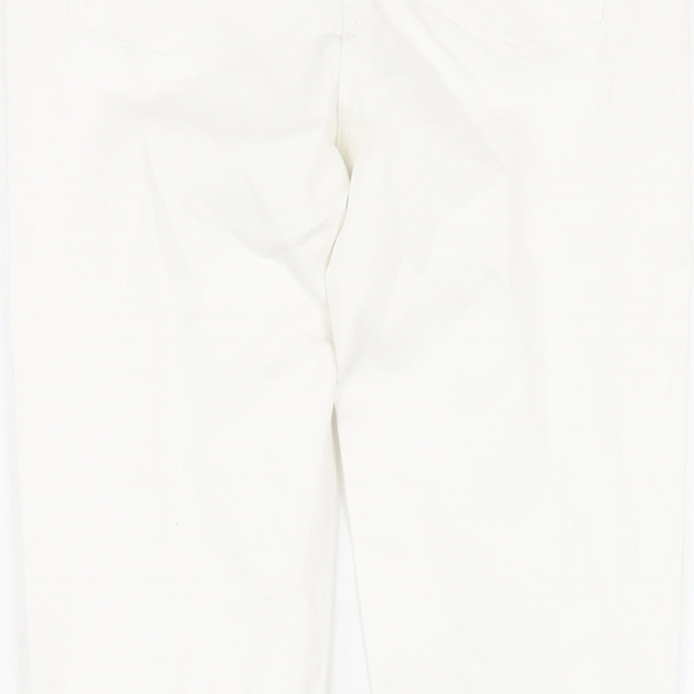 NEXT Womens White Cotton Skinny Jeans Size 8 L29 in Regular Zip