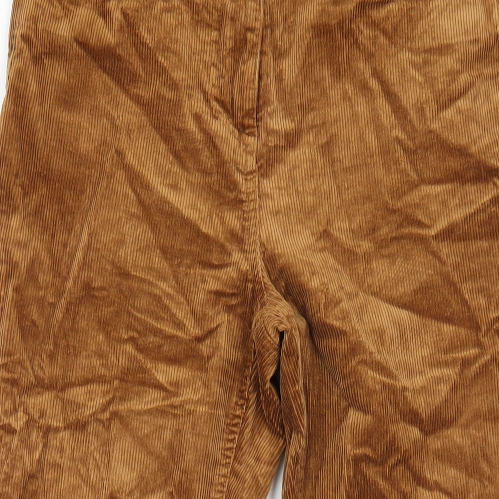 NEXT Womens Brown Cotton Trousers Size 10 L27 in Regular Zip