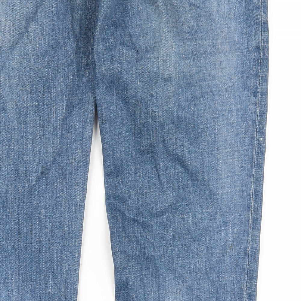 Topman Mens Blue Cotton Straight Jeans Size 30 in L32 in Slim Zip