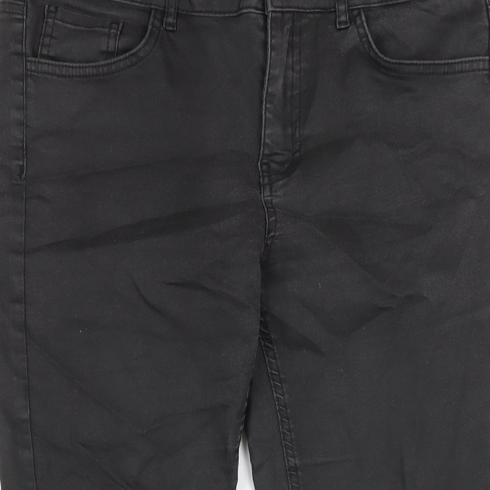 Zara Womens Black Cotton Skinny Jeans Size 12 L27 in Regular Zip