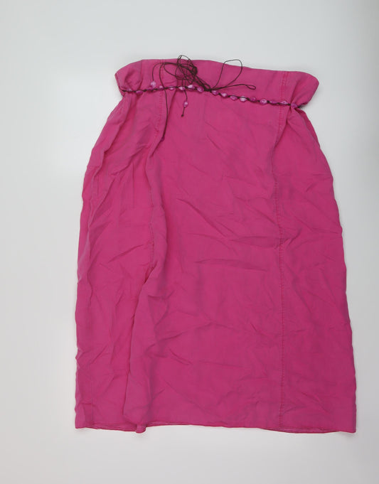 Ann Harvey Womens Pink Lyocell A-Line Skirt Size 20 Zip