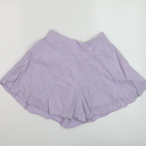 Jack Wills Womens Purple Cotton Basic Shorts Size 8 L3 in Regular Pull On