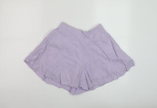 Jack Wills Womens Purple Cotton Basic Shorts Size 8 L3 in Regular Pull On