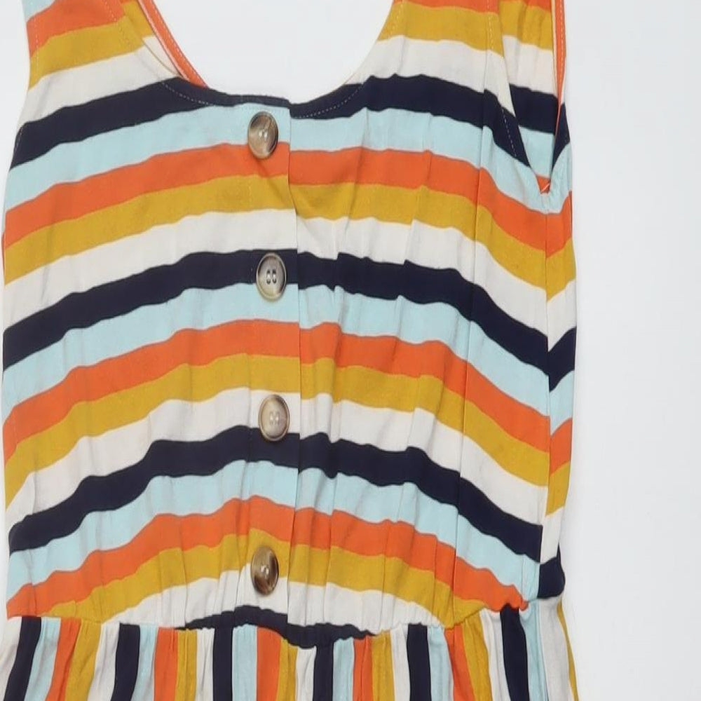 Warehouse Womens Multicoloured Striped Polyester A-Line Size 8 Round Neck Pullover