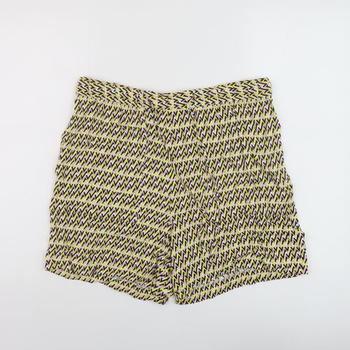 Autograph Womens Multicoloured Geometric Viscose Basic Shorts Size 14 L7 in Regular Drawstring