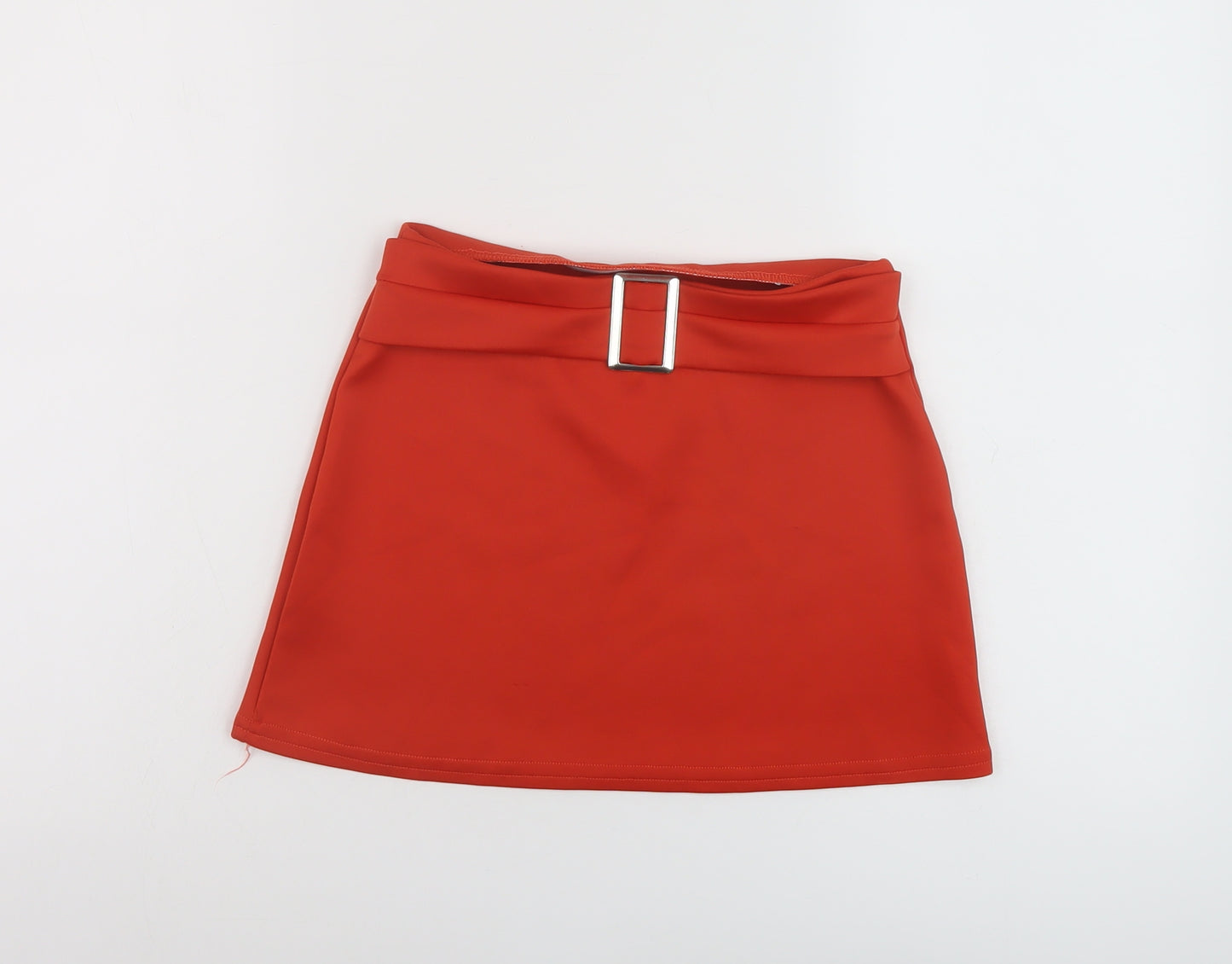 PRETTYLITTLETHING Womens Red Polyester Mini Skirt Size 8