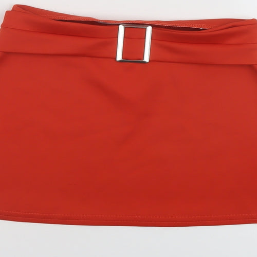 PRETTYLITTLETHING Womens Red Polyester Mini Skirt Size 8