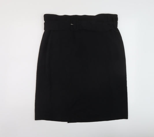 Marks and Spencer Womens Black Polyester Straight & Pencil Skirt Size 20 Zip