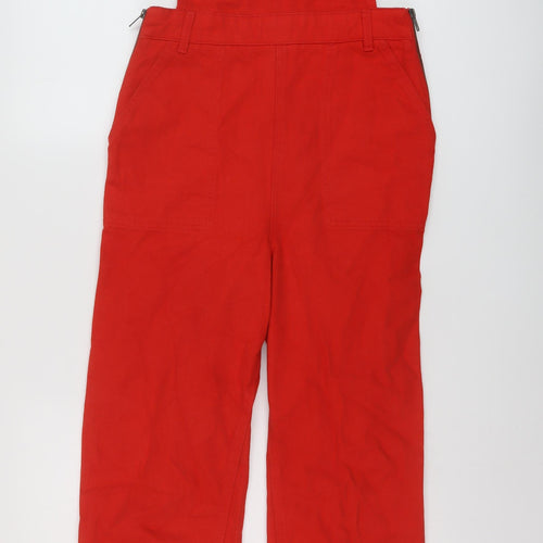 ASOS Womens Red Cotton Dungaree One-Piece Size 8 Buckle