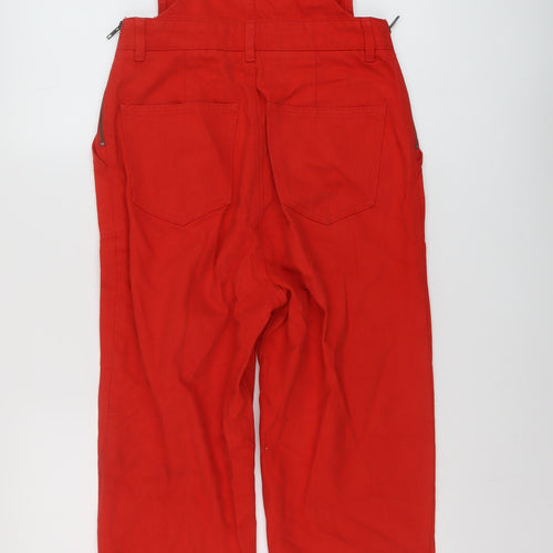 ASOS Womens Red Cotton Dungaree One-Piece Size 8 Buckle