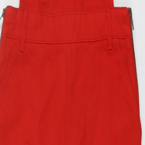 ASOS Womens Red Cotton Dungaree One-Piece Size 8 Buckle