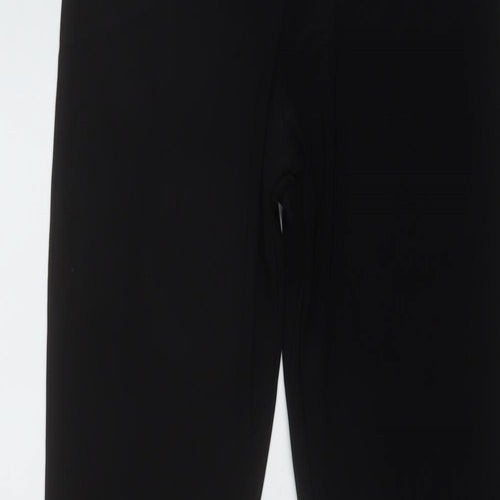 PRETTYLITTLETHING Womens Black Polyester Trousers Size 10 L36 in Regular