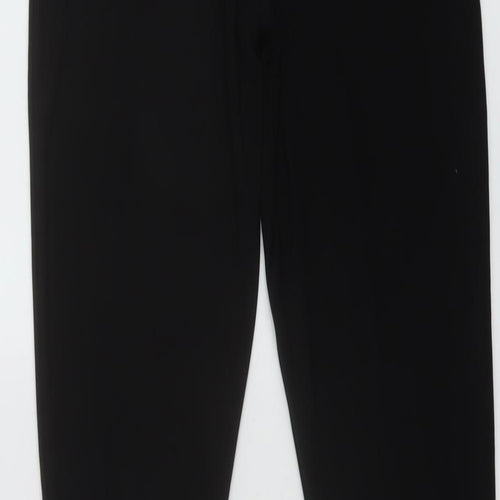 PRETTYLITTLETHING Womens Black Polyester Trousers Size 10 L36 in Regular