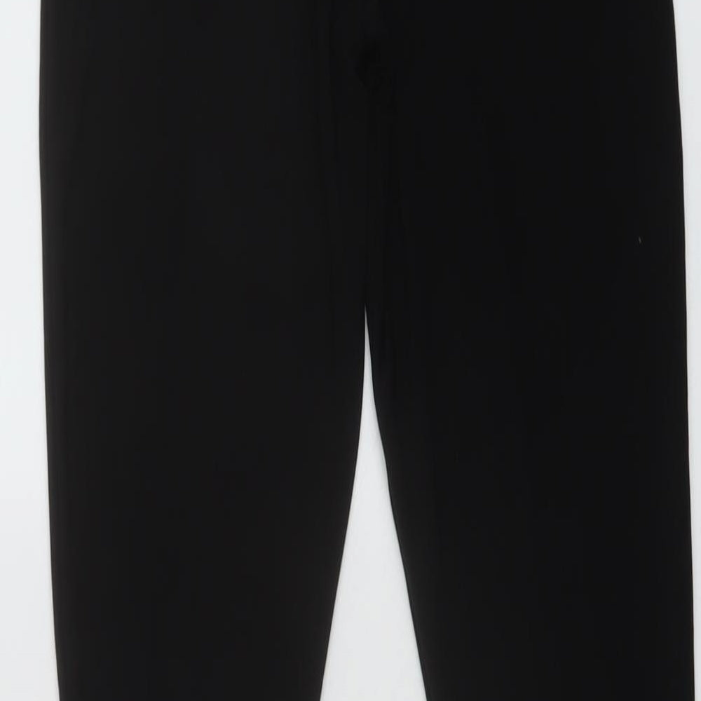 PRETTYLITTLETHING Womens Black Polyester Trousers Size 10 L36 in Regular